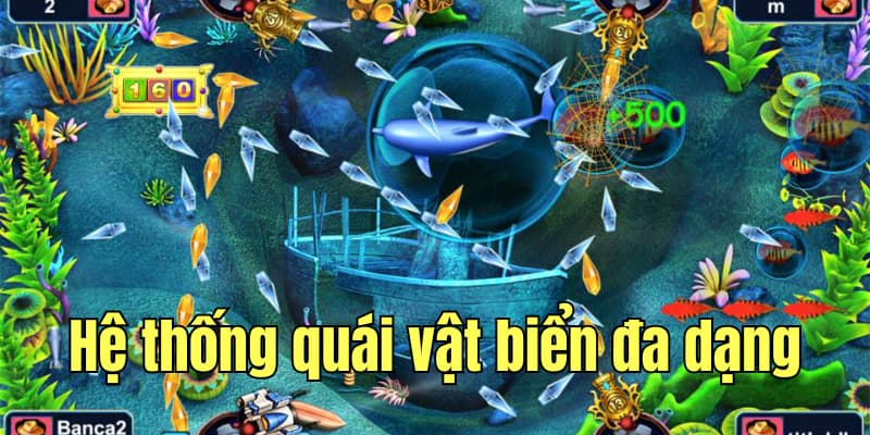 Hệ thống quái vật biển đa dạng đủ loại 